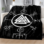 Vikings Norse Mythology Odin Valhalla Symbols - Soft Plush Blankets blanket Viking Warriors