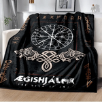 Vikings Norse Mythology Odin Valhalla Symbols - Soft Plush Blankets blanket Viking Warriors