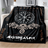 Vikings Norse Mythology Odin Valhalla Symbols - Soft Plush Blankets blanket Viking Warriors