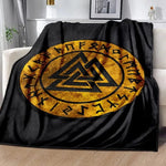 Vikings Norse Mythology Odin Valhalla Symbols - Soft Plush Blankets blanket Viking Warriors