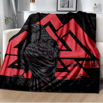 Vikings Norse Mythology Odin Valhalla Symbols - Soft Plush Blankets blanket Viking Warriors