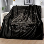 Vikings Norse Mythology Odin Valhalla Symbols - Soft Plush Blankets blanket Viking Warriors