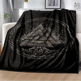 Vikings Norse Mythology Odin Valhalla Symbols - Soft Plush Blankets blanket Viking Warriors