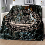 Vikings Norse Mythology Odin Valhalla Symbols - Soft Plush Blankets blanket Viking Warriors