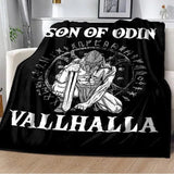 Vikings Norse Mythology Odin Valhalla Symbols - Soft Plush Blankets blanket Viking Warriors