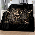 Vikings Norse Mythology Odin Valhalla Symbols - Soft Plush Blankets blanket Viking Warriors
