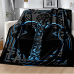 Vikings Norse Mythology Odin Valhalla Symbols - Soft Plush Blankets blanket Viking Warriors