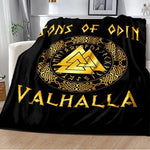 Vikings Norse Mythology Odin Valhalla Symbols - Soft Plush Blankets blanket Viking Warriors