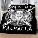 Vikings Norse Mythology Odin Valhalla Symbols - Soft Plush Blankets blanket Viking Warriors