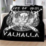 Vikings Norse Mythology Odin Valhalla Symbols - Soft Plush Blankets blanket Viking Warriors