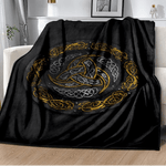 Vikings Norse Mythology Odin Valhalla Symbols - Soft Plush Blankets blanket Viking Warriors