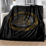 Vikings Norse Mythology Odin Valhalla Symbols - Soft Plush Blankets blanket Viking Warriors