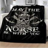 Vikings Norse Mythology Odin Valhalla Symbols - Soft Plush Blankets blanket Viking Warriors