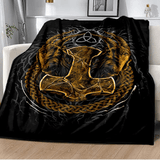 Vikings Norse Mythology Odin Valhalla Symbols - Soft Plush Blankets blanket Viking Warriors