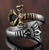 Vintage Egyptian Ankh and Water Lily Ring ring Viking Warriors