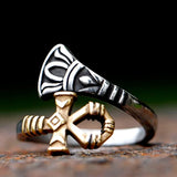 Vintage Egyptian Ankh and Water Lily Ring ring Viking Warriors