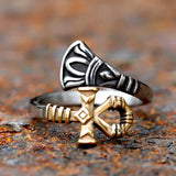 Vintage Egyptian Ankh and Water Lily Ring ring Viking Warriors