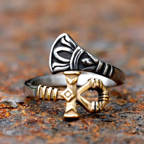 Vintage Egyptian Ankh and Water Lily Ring ring Viking Warriors