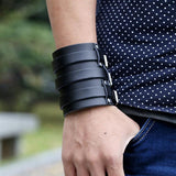 Vintage Genuine Leather Cuff Wristbands Viking Warriors