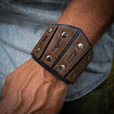 Vintage Medieval Rune Men's Leather Bracelet Wristbands Viking Warriors