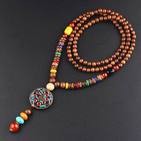 Vintage Nepalese Beads Necklace Viking Warriors