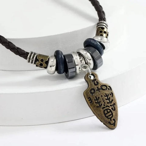 Vintage Tribal Leather Necklace Necklace Viking Warriors