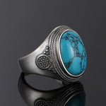 Vintage Turquoise Stone Ring Rings Viking Warriors