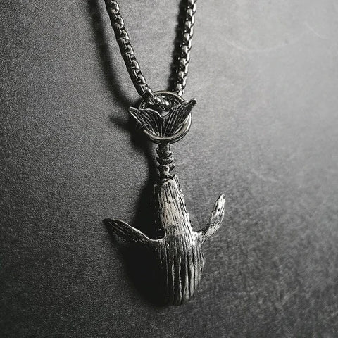 Vintage Whale Pendant Necklace Necklace Viking Warriors