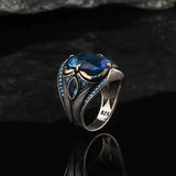 Wizard's Eye Blue Stone Ring Rings Viking Warriors