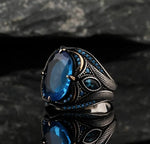 Wizard's Eye Blue Stone Ring Rings Viking Warriors