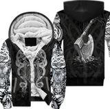 Viking Axe Thick Warm Fleece Zipper Jacket