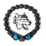 Wolf Head Natural Stone Beads Bracelet Bracelets Viking Warriors