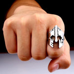 Worn out Spartan Helmet Ring ring Viking Warriors