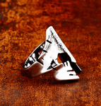 Worn out Spartan Helmet Ring ring Viking Warriors