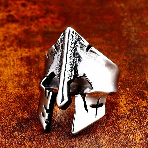 Worn out Spartan Helmet Ring ring Viking Warriors