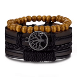 Yggdrasil Tree of Life Leather Beads Bracelet Bracelets Viking Warriors